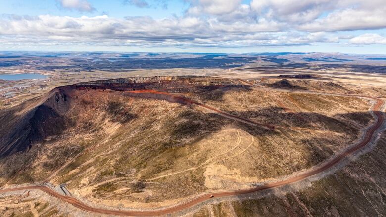 An aerial view of a pit.