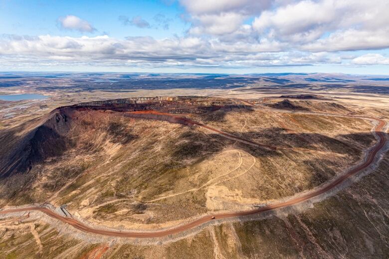 An aerial view of a pit.