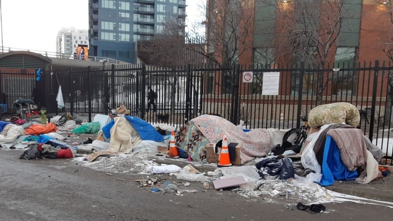 The encampment, which was along Dermot Baldwin Way near the Calgary Drop-In Centre, prompted an investigation called Operation East Side by the Calgary Police Service (CPS) in December 2021.