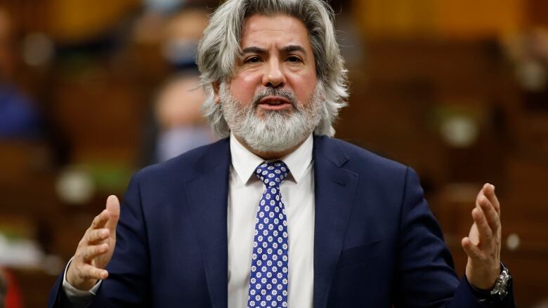 Minister of Canadian Heritage and Quebec Lieutenant Pablo Rodriguez rises during question period in the House of Commons.