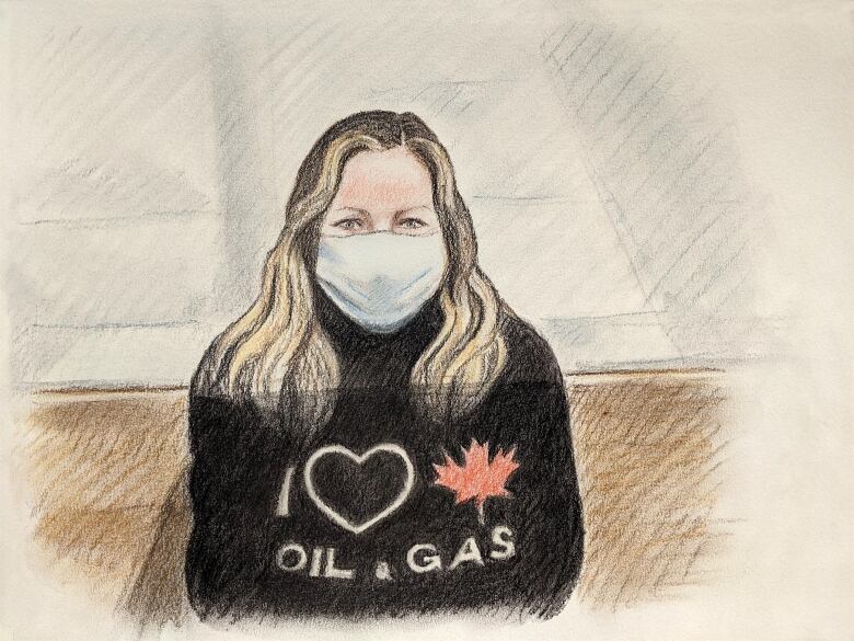 Freedom Convoy organizer Tamara Lich appears in front of a judge for her bail hearing on Feb. 19, 2022. Lich, from Medicine Hat, Alta., was charged Thursday with counselling to commit mischief in connection with the Ottawa protests.