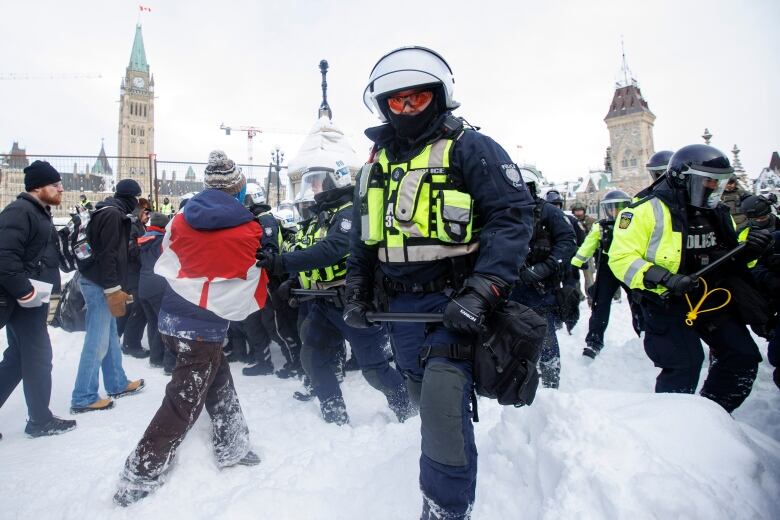 Police in the snow