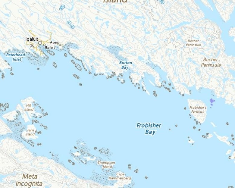 map of Iqaluit and surrounding area