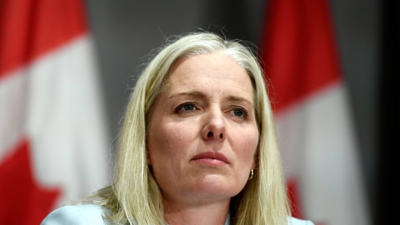 Catherine McKenna is seen in a June 2020 news conference in West Block on Parliament Hill in Ottawa. McKenna spoke last year when deciding to leave federal politics about a desire to her climate change work.