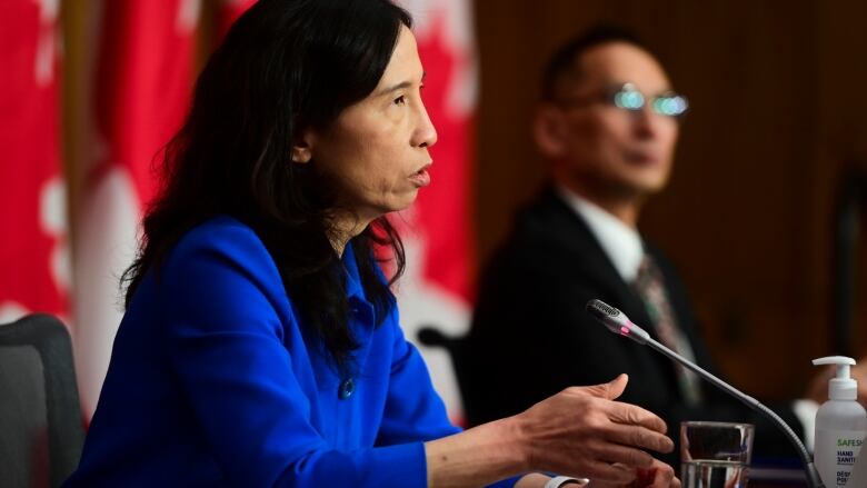 Chief Public Health Officer Dr. Theresa Tam and Dr. Howard Njoo, Deputy Chief Public Health Officer, hold a press conference during the COVID-19 pandemic in Ottawa.