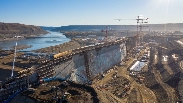 A dam under construction in British Columbia.