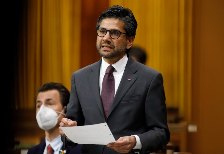 Ottawa Centre Liberal MP Yasir Naqvi rises during Question Period in the House of Commons.