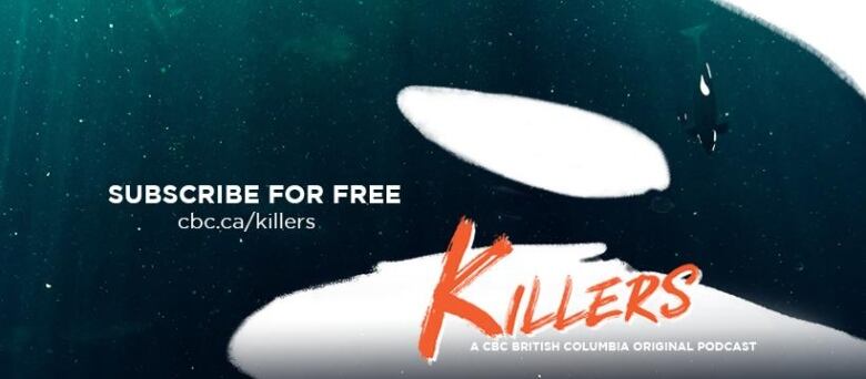 Artwork with the words 'SUBSCRIBE FOR FREE cbc.ca/killers' written on it. The artwork is an abstract depiction of whales in water.