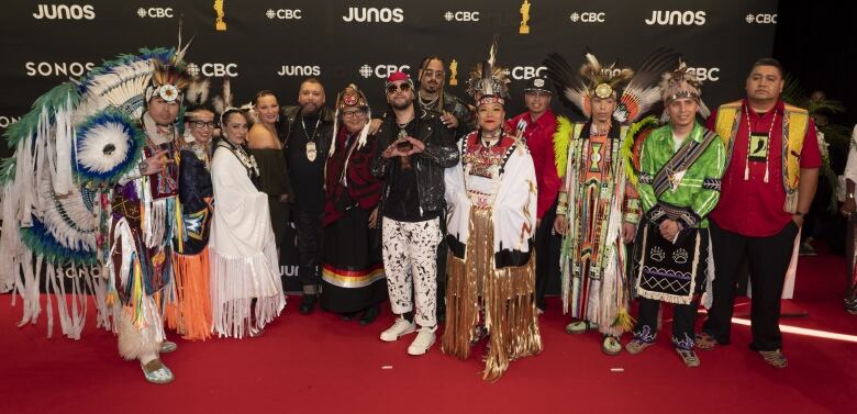 DJ Shub with Snotty Nose Rez Kids. JUNO Award Broadcast. Budweiser Stage, Toronto, On. May 15, 2022.