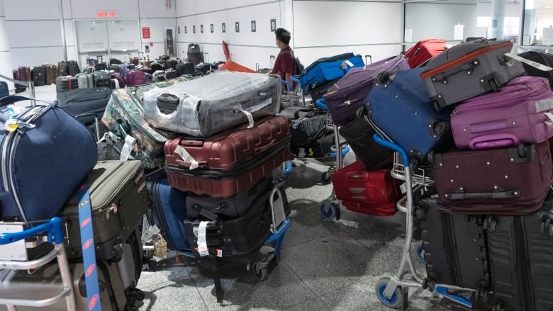 Piles of luggage.