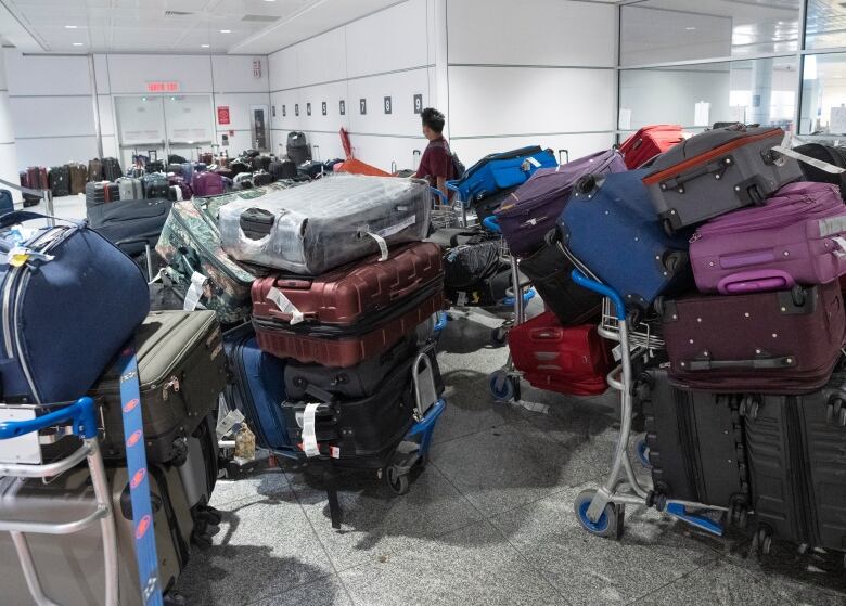 Piles of luggage.