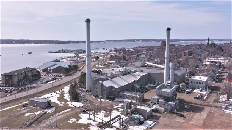 Maritime Electric power plant stacks on the Charlottetown waterfront