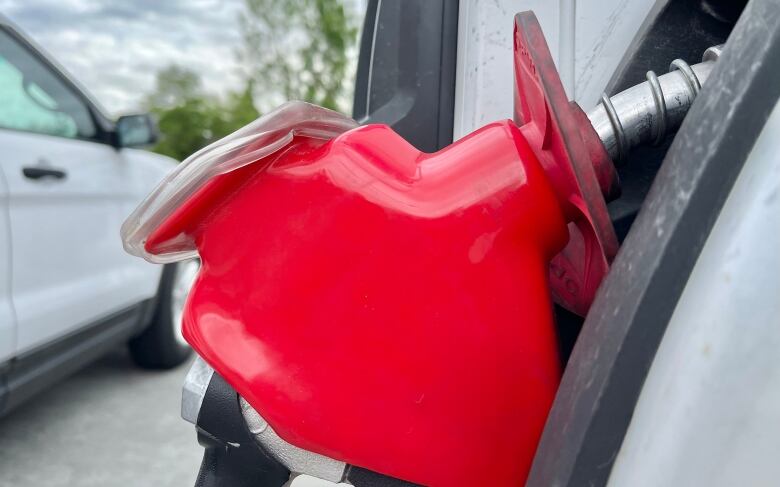 A red gas pump.