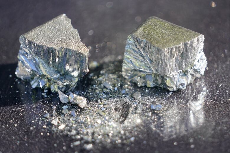 Refined tellurium is shown at the Rio Tinto Kennecott refinery Wednesday, May 11, 2022, in Magna, Utah. The Utah copper mining company will begin manufacturing the rare mineral used in solar panels that used to be discarded along with the other mine tailings.