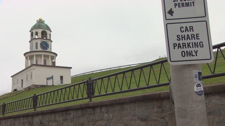 A sign near the Halifax Citadel says Car Share Parking Only.