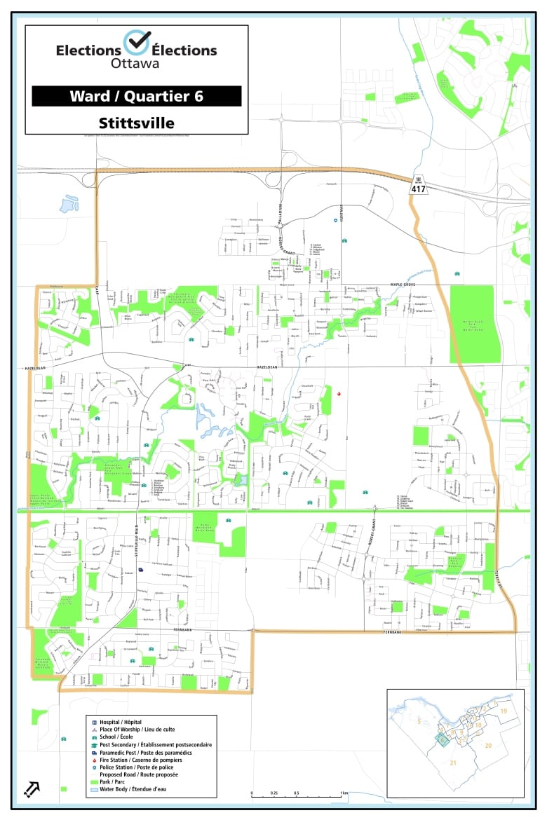 A map shows the boundaries that make up Ward 6 Stittsville.