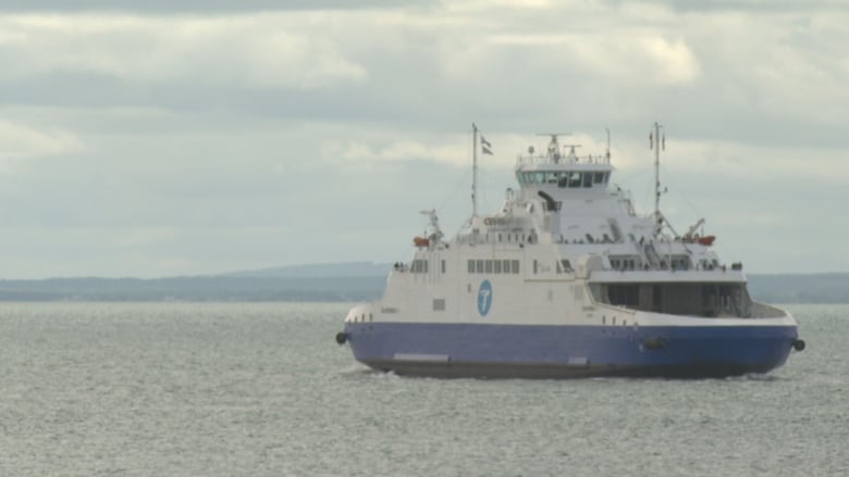 MV Saaremaa out on the water.