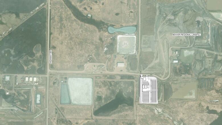 A map shows the compost facility would be located close to the landfill.