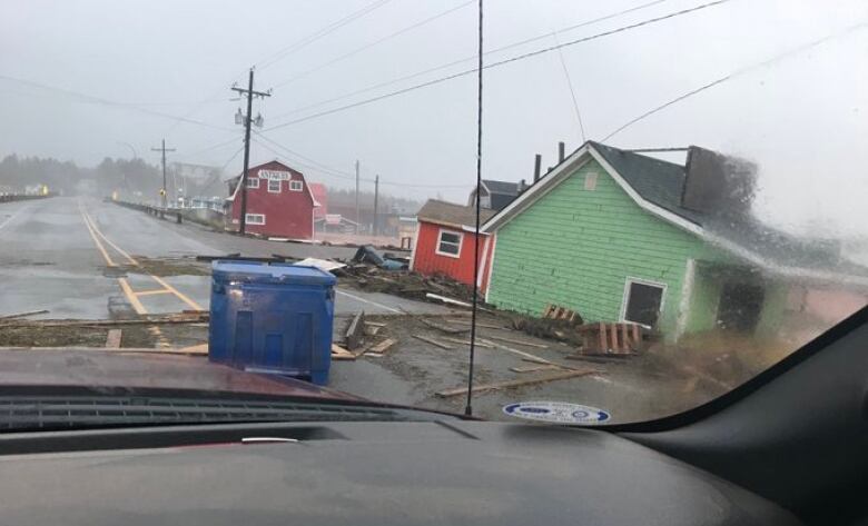 Damage to buildings in Stanley Bridge following post-tropical storm Fiona.