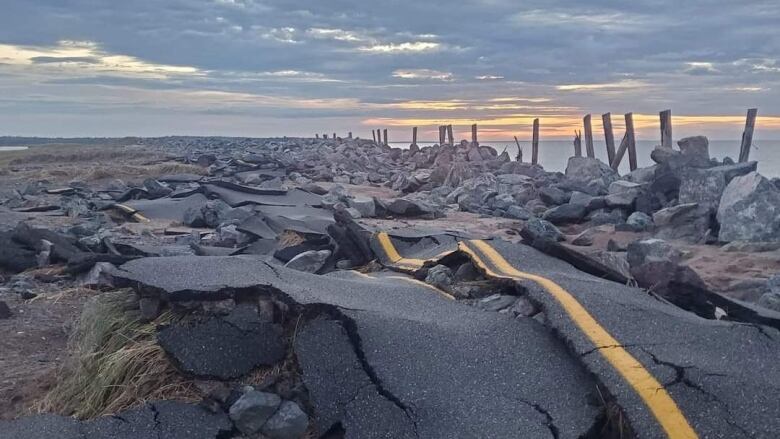 Remnants of Big Island road after Hurricane Fiona.