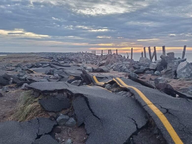 Remnants of Big Island road after Hurricane Fiona.