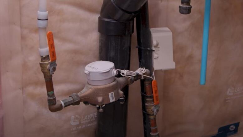 A smart water meter in a home in Regina, Sask. 