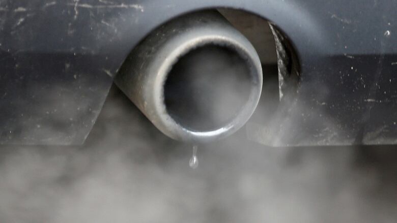 A vehicle's exhaust pipe.