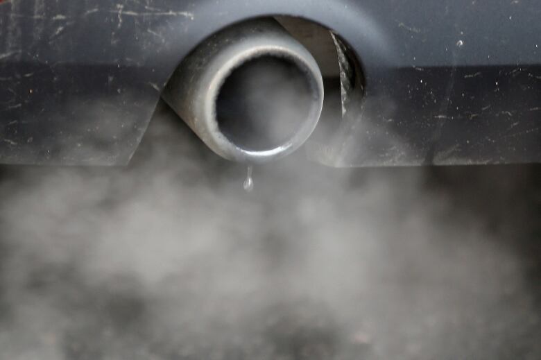 A vehicle's exhaust pipe.