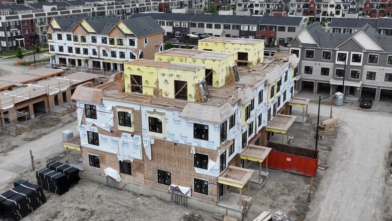 Whitchurch-Stouffville aerial scenic of areas under development for residential home construction.