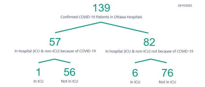 A graphic breaking down Ottawa COVID-19 hospitalizations.