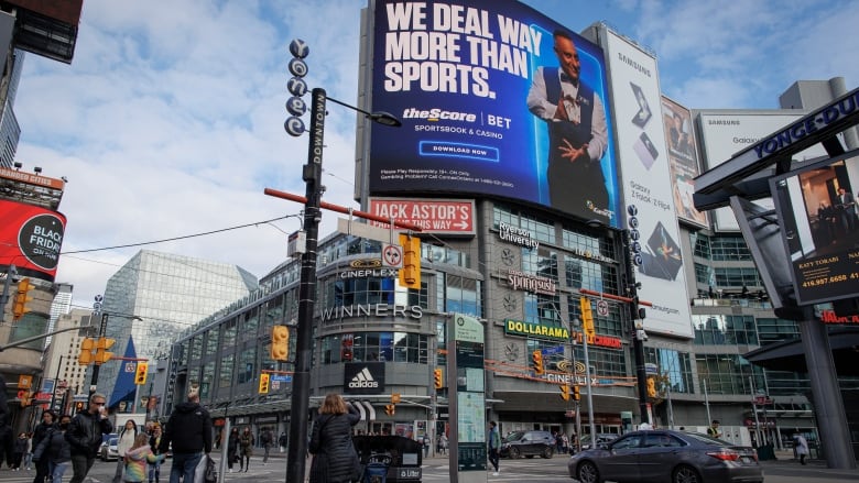 A billboard advertising a company offering online sports betting.