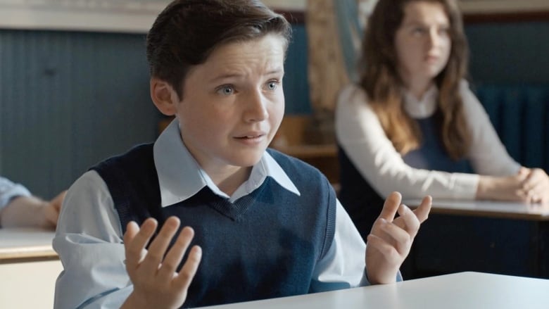 Benjamin Evan Ainsworth in St. Bon's school uniform, in character as a young Mark Critch. 