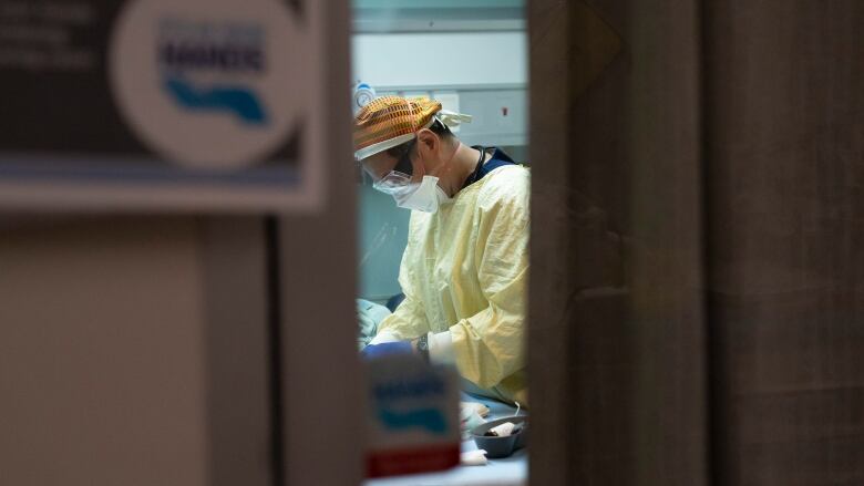 A hospital worker is pictured.