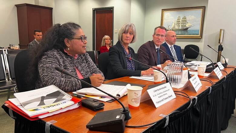 Senior finance staff testify before the Legislatures Public Accounts Committee on Wednesday, Dec. 14, 2022.