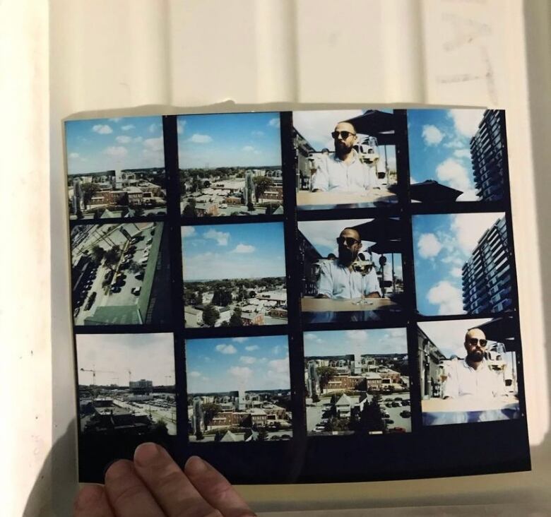 A sequence of 12 negative photos 