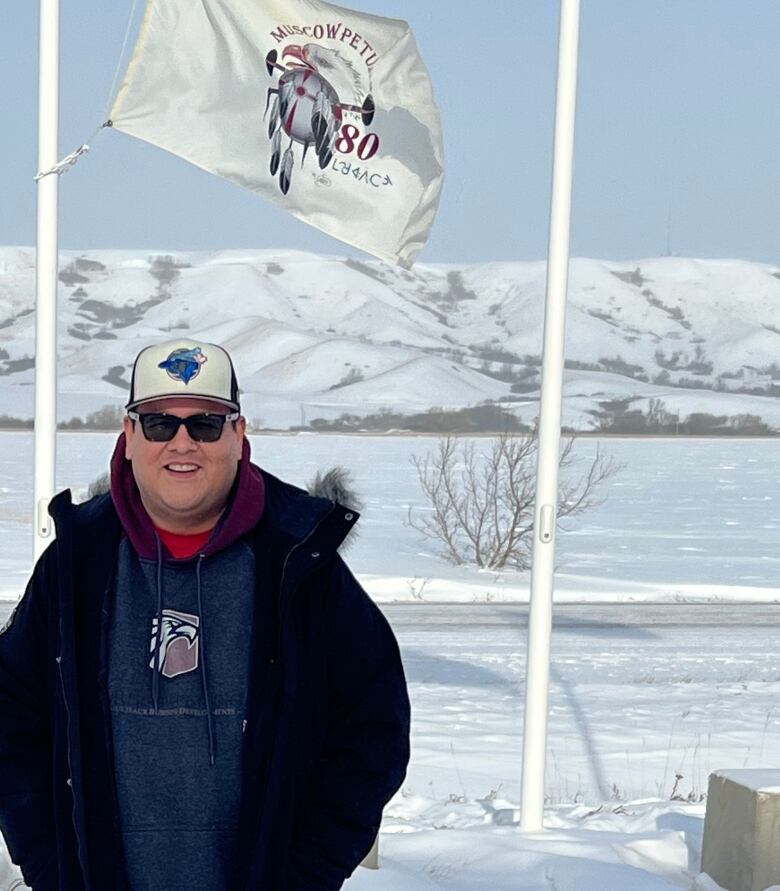 Standing on Muscowpetung Sualteaux Nation