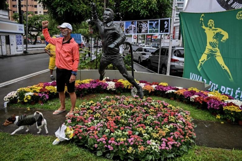 A statue of Pele in Santos, Brazil.