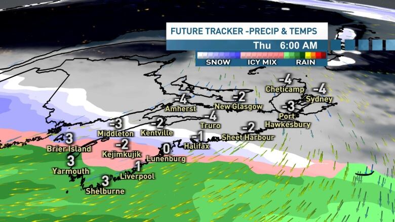 Snow and ice arrive in the southwest overnight and Thursday morning.