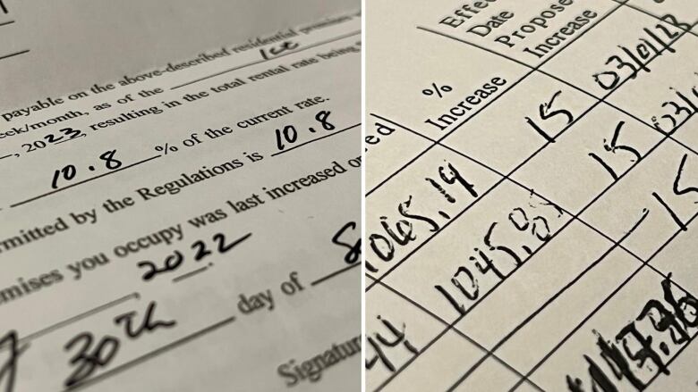 Two notices sent to residents of an apartment complex in Cornwall last fall: one for a 10.8% rent increase, the other a 15% increase.