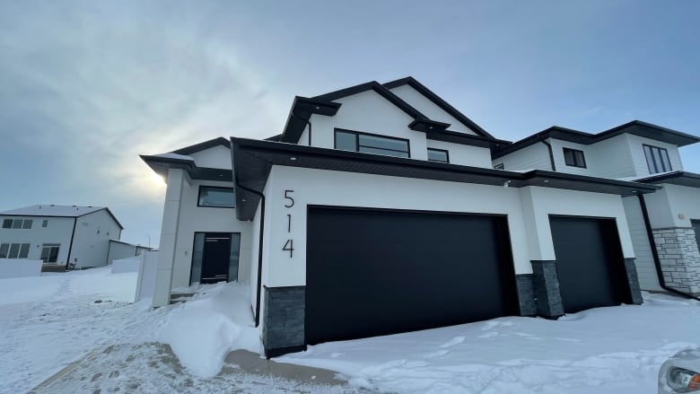 House and snow on driveway