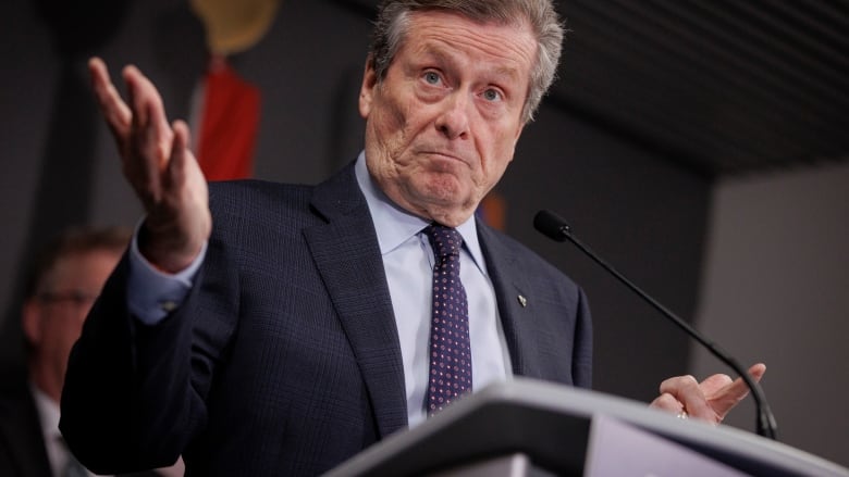 Mayor John Tory announces up to $2 billion in housing related spending as part of Torontos 2023 budget during a press conference at city hall on Jan. 5, 2023.