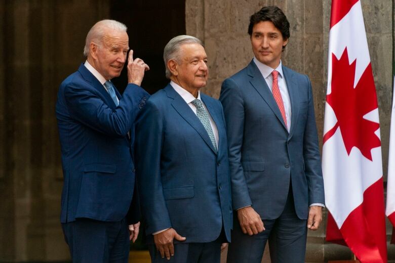 U.S. President Joe Biden, Mexican President Andres Manuel Lopez Obrador, and Canadian Prime Minister Justin Trudeau meet in Mexico City.