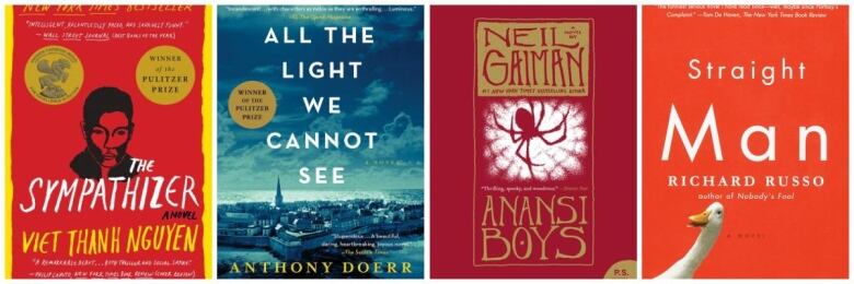 The covers of four novels are shown in a combination image. 