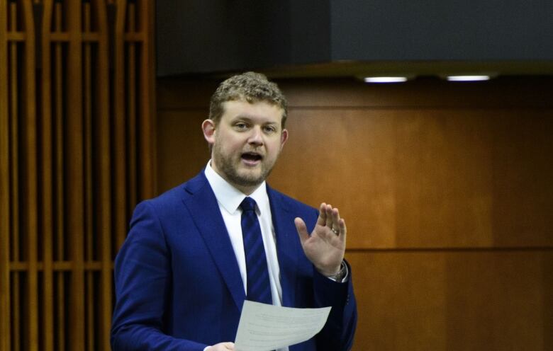 NDP MP Daniel Blaikie asks a question during question period in the House of Commons on Parliament Hill in Ottawa on Friday, March 22, 2019. 