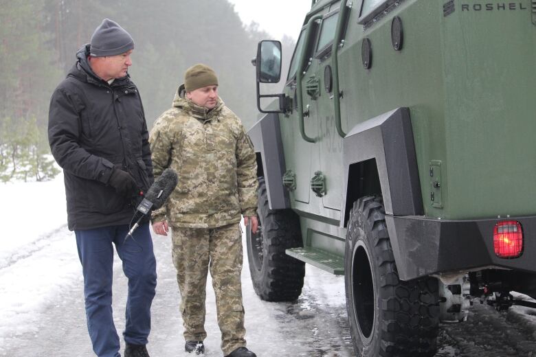 Commander of the Ukrainian border squad Andriy Solomianyi in an interview with CBC News. 