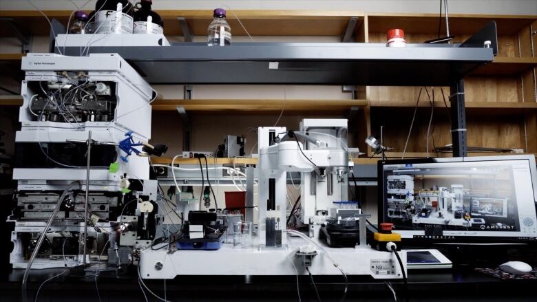 A wider shot of various laboratory equipment.