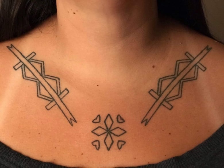 A cultural tattoo on someone named Jillian Innes done by Stacey Fayant