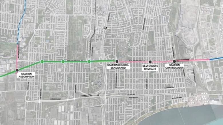 A map showing a possible route. 