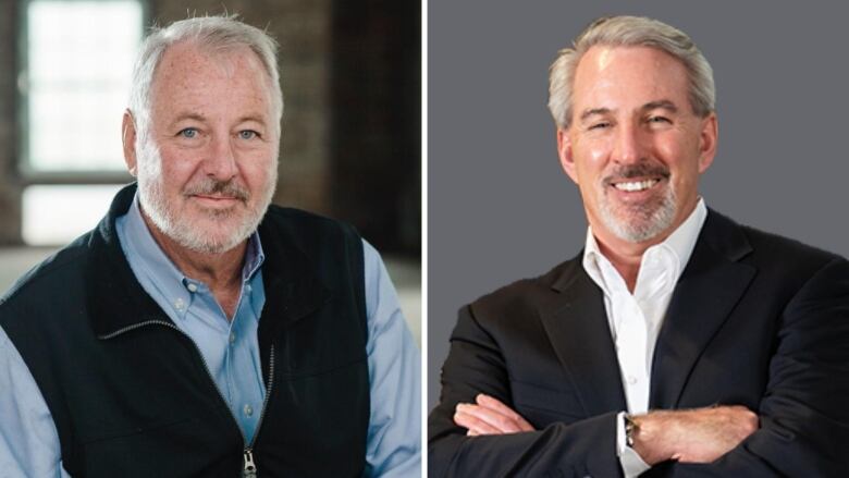 Portrait photos of two middle-aged men.