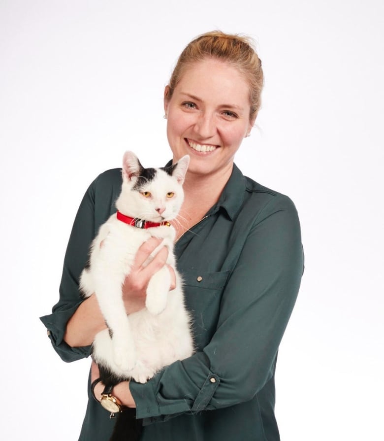 Calla James from Stratford Perth Humane Society with her cat, Ralph. 